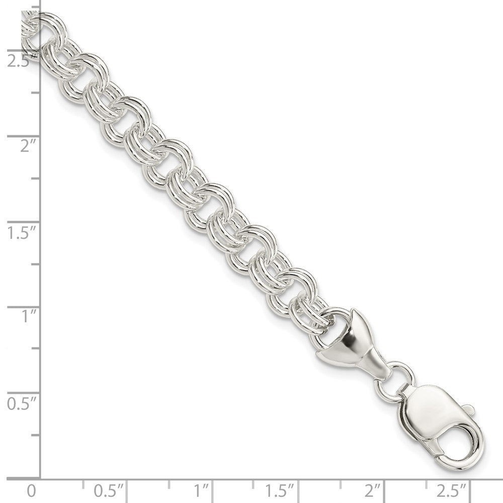 Sterling Silver 7.5inch Double Link Bracelet 7.5 inches