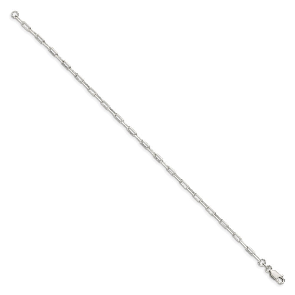 Sterling Silver 2.75mm Elongated Open Link Chain 8 inches