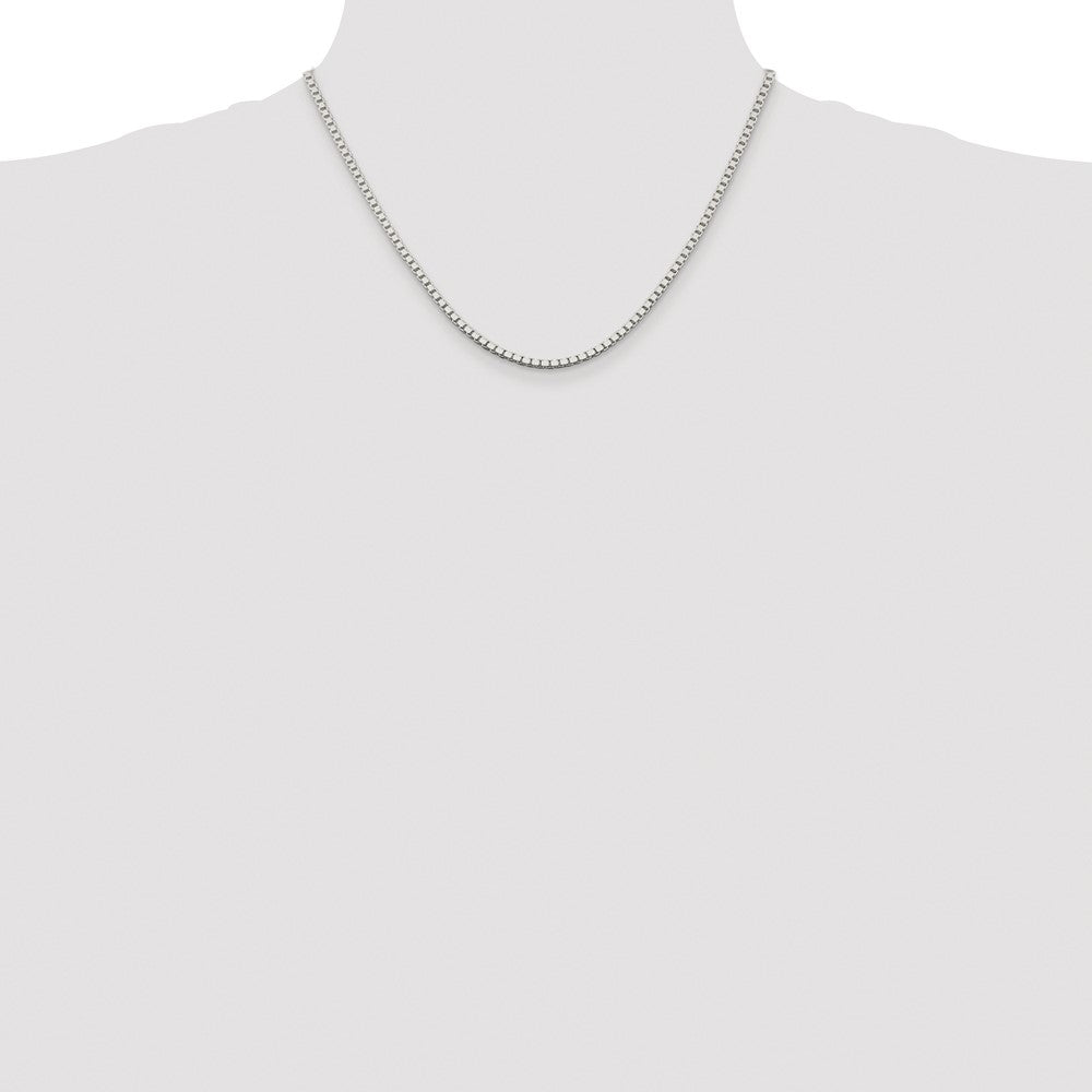 Sterling Silver Rhodium-plated 2.5mm Box Chain