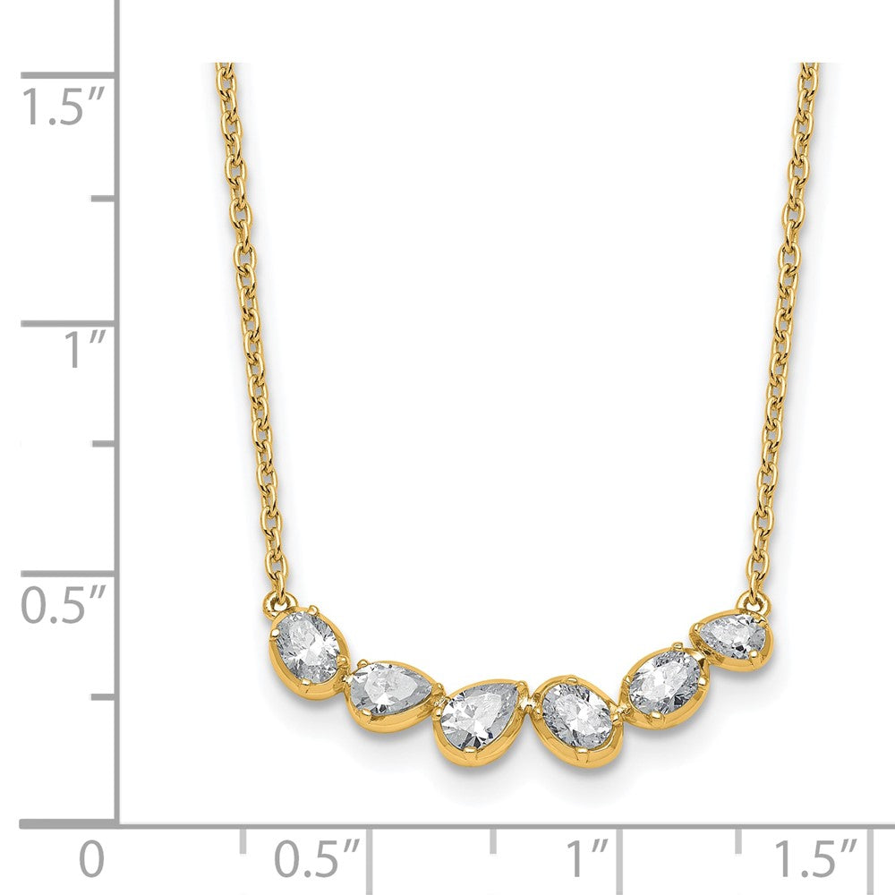 True Origin 14k 3/8 carat Lab Grown Diamond VS DEF 18 inch Fashion Bar Necklace