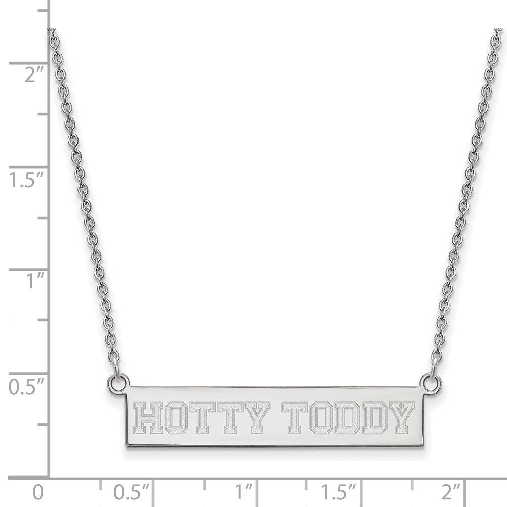 Logoart Sterling Silver University Of Mississippi Small Bar Necklace hottytoddy Men