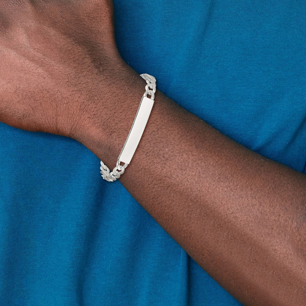 Sterling Silver Curb Link ID Bracelet 7.5 inches