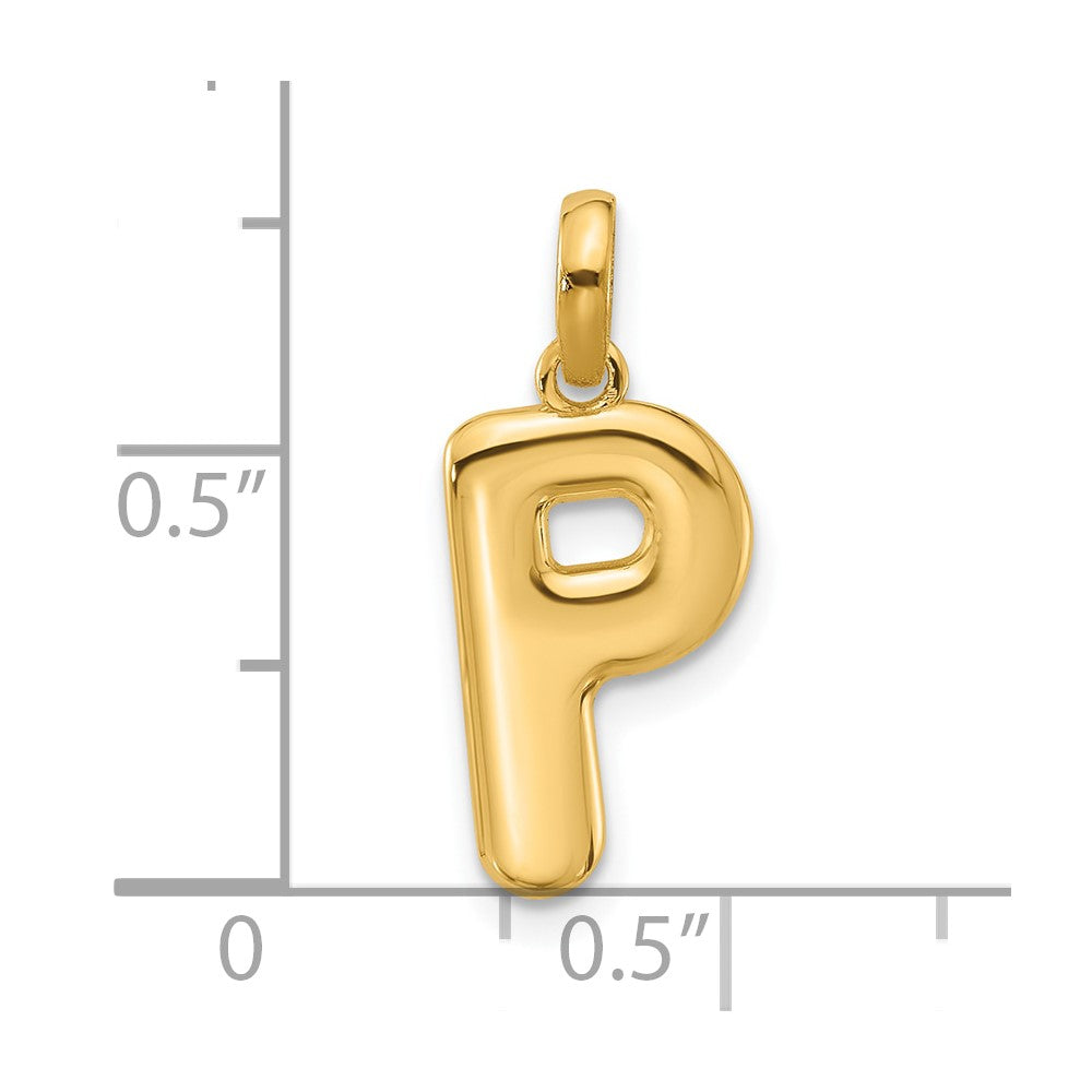 14k Yellow Gold Fancy Letter P