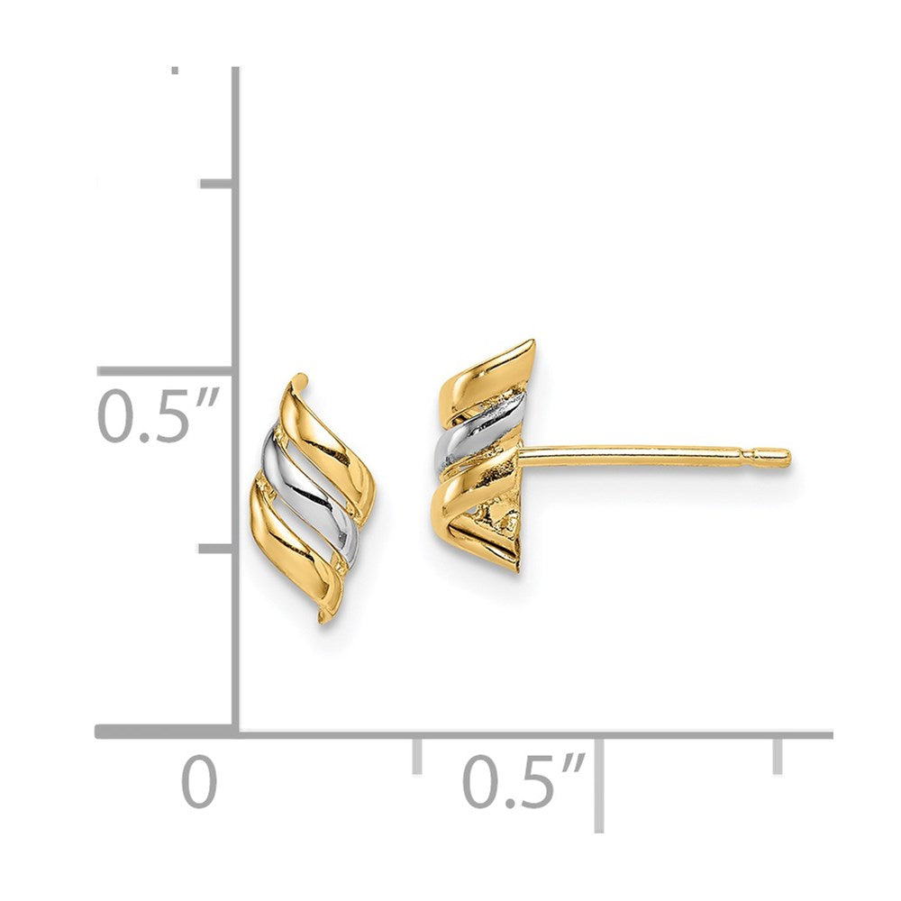 14k w/Rhodium Madi K Swirl Post Earrings