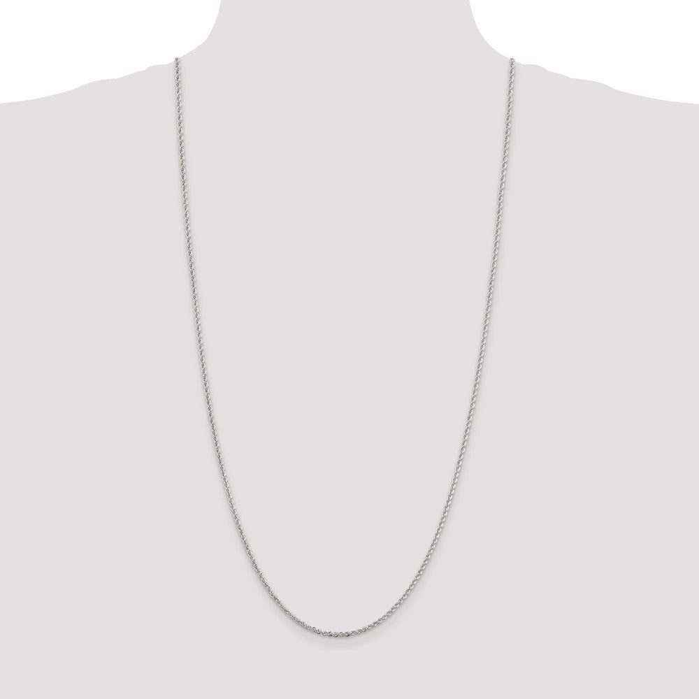 Sterling Silver 2.3mm Solid Rope Chain 30 Inches