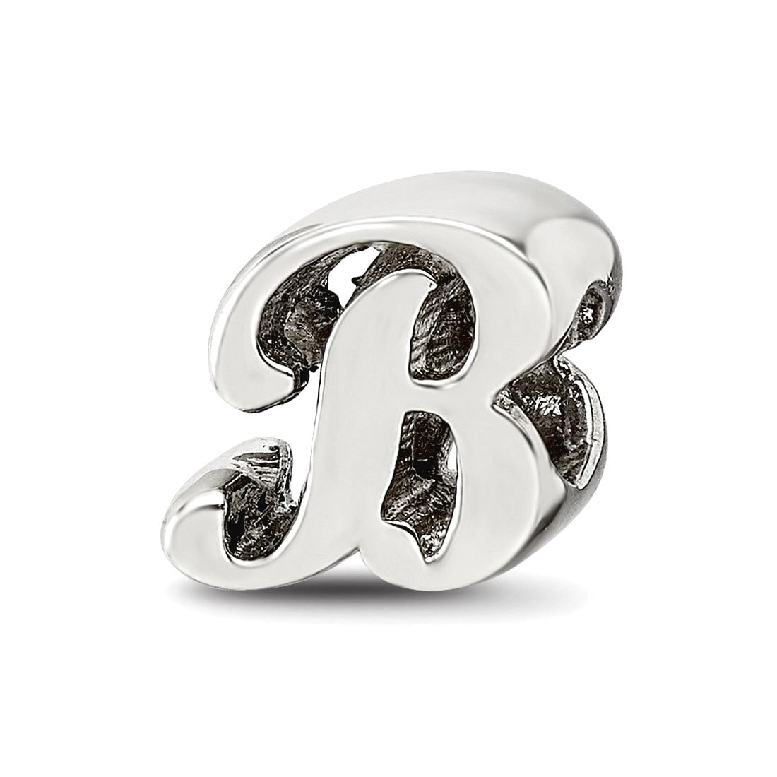 Reflection Beads QRS1430B Sterling Silver Letter B Script Bead