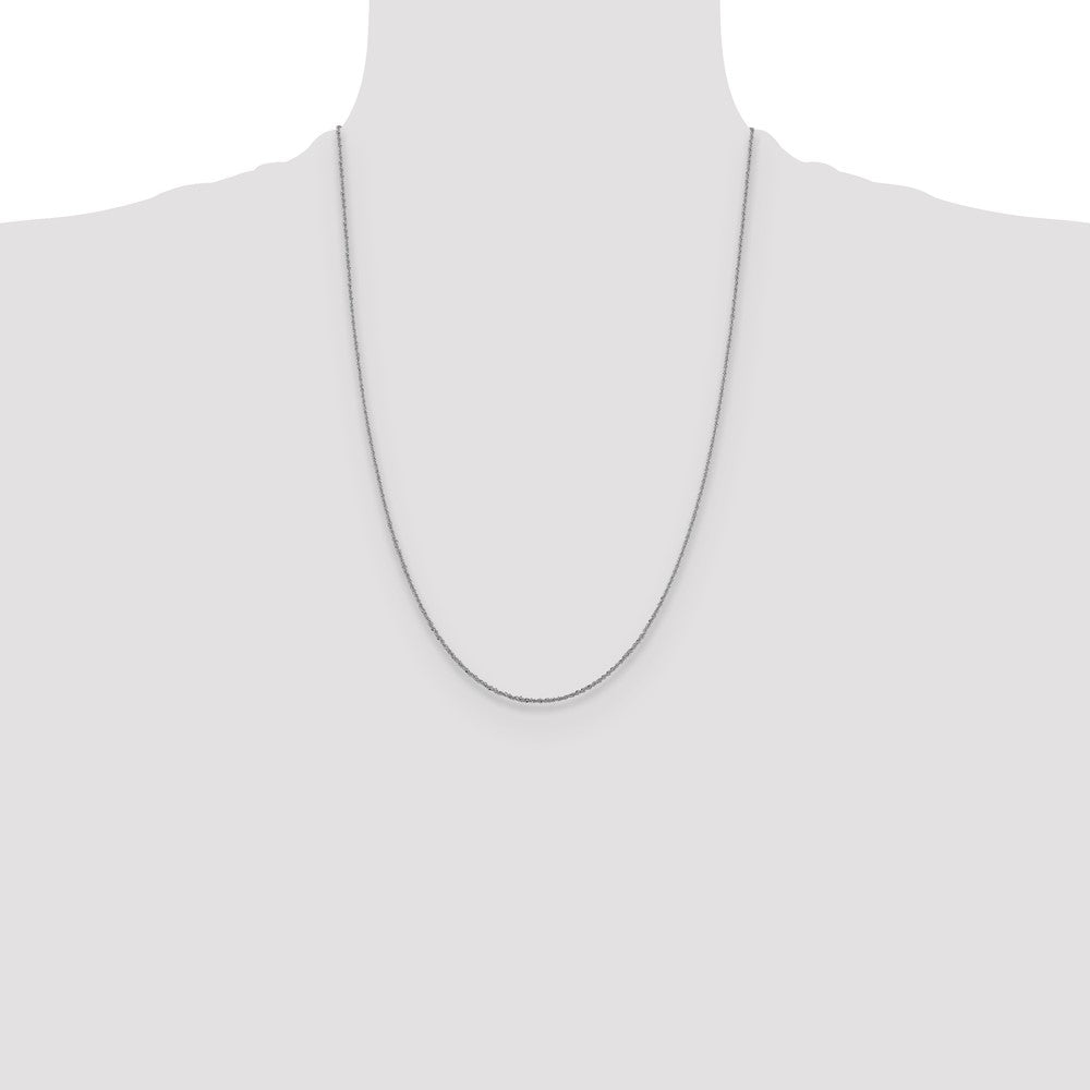 14K White Gold 1.3mm Sparkle Singapore Chain