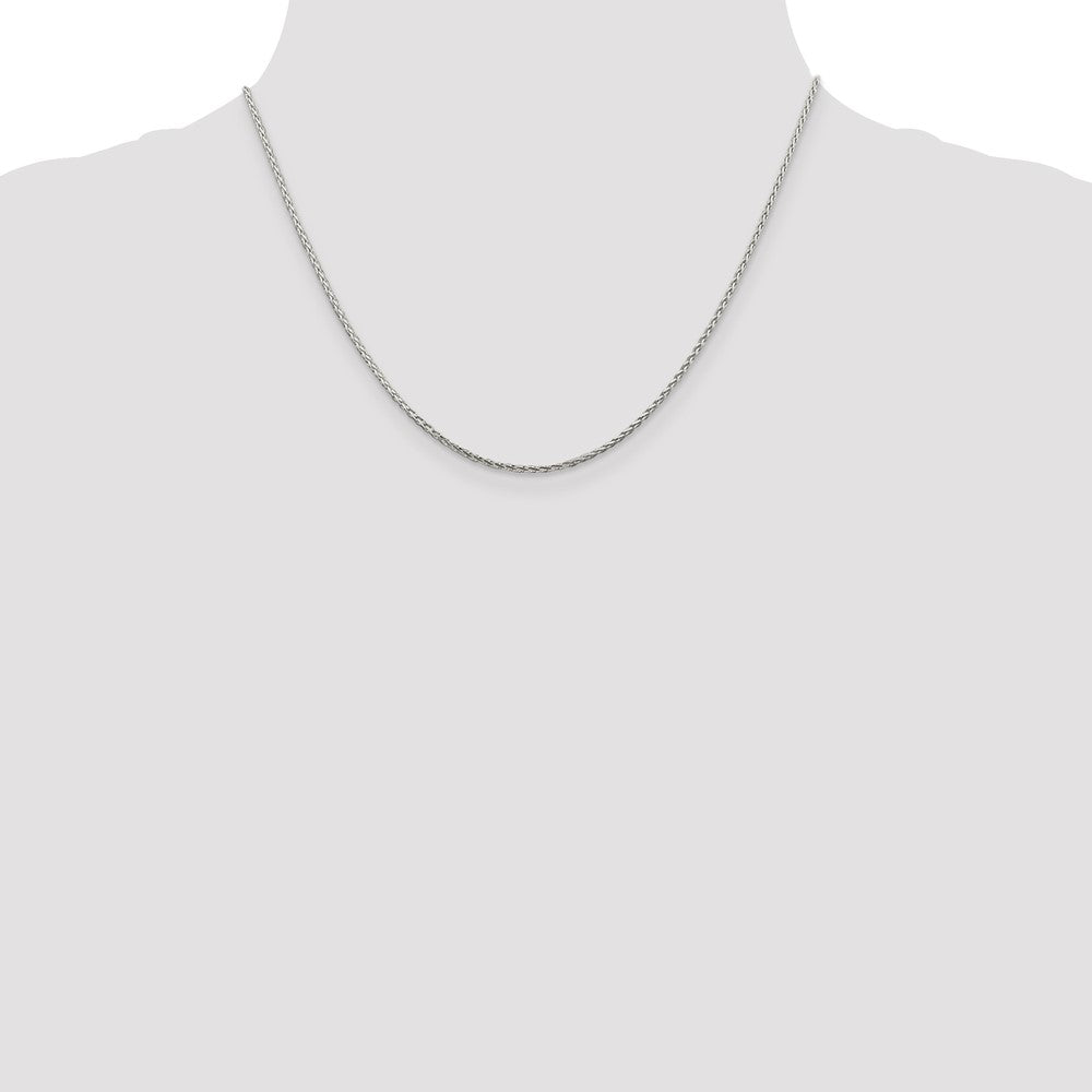 Sterling Silver 1.45mm Diamond-cut Round Spiga Chain w/2in ext.