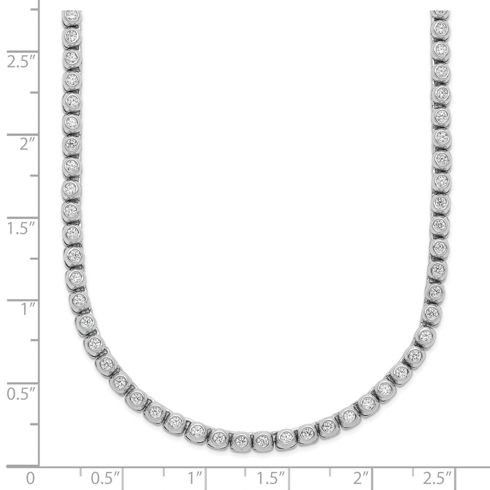 Sterling Shimmer Sterling Silver Rhodium-plated Bezel Set 1.7mm CZ 159 Stone 20 inch Necklace 20 Inches