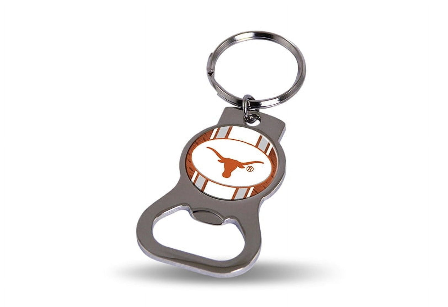 NCAA Univ. of Texas Silver-tone Bottle Opener Key Ring by Rico Industries QGC6441