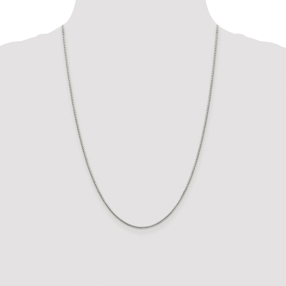 Sterling Silver Rhodium-plated 1.35mm 8 Sided Diamond-cut Box Chain