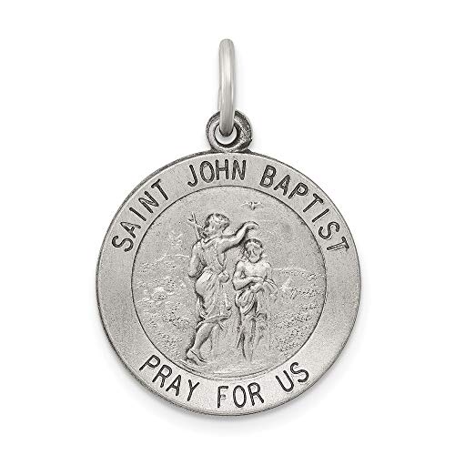 Sterling Silver Antiqued Saint John the Baptist Medal
