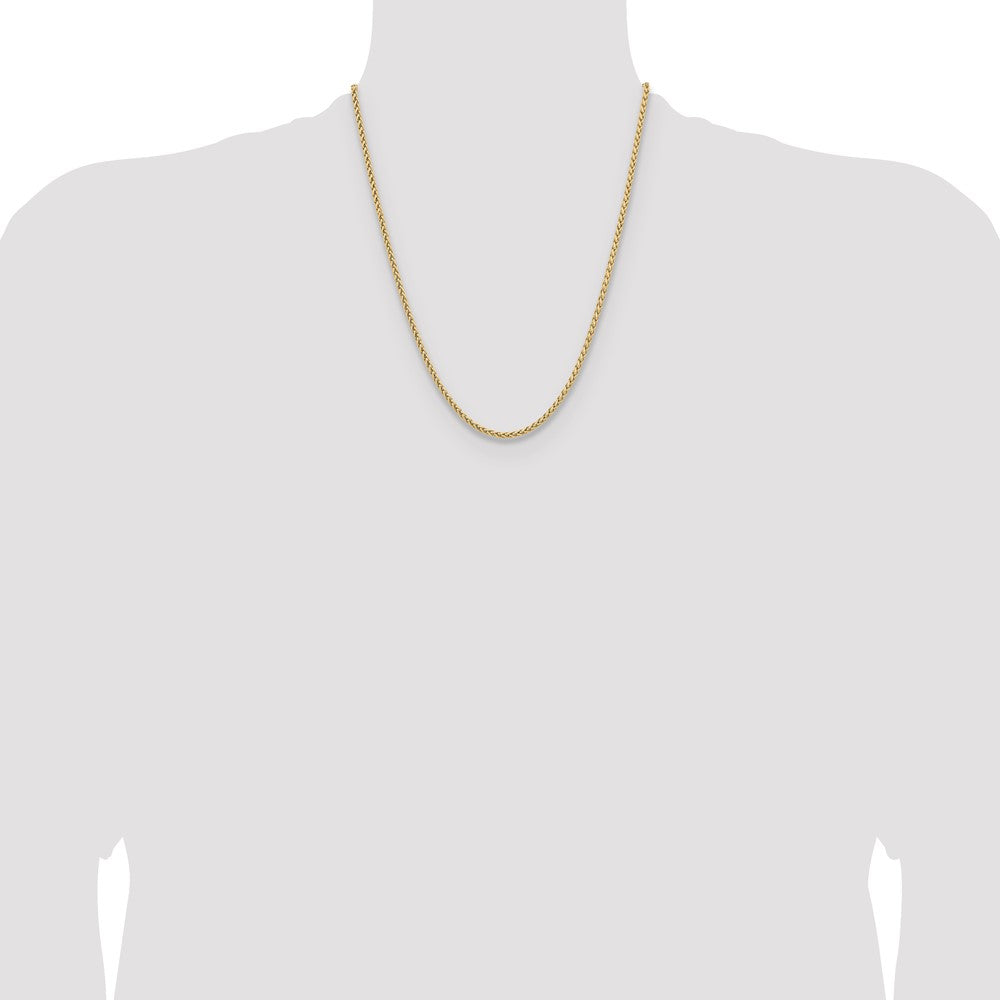 Chisel Stainless Steel Polished Yellow IP-plated 3mm 22 inch Wheat Chain