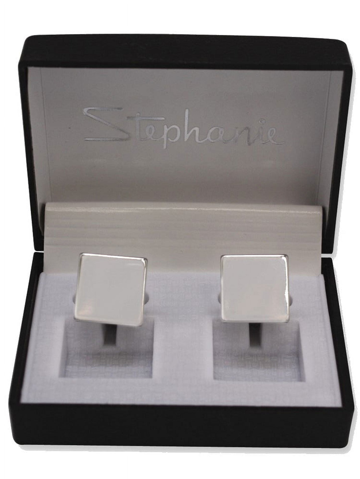 Silver-tone Cuff Links - Engravable Personalized Gift Item