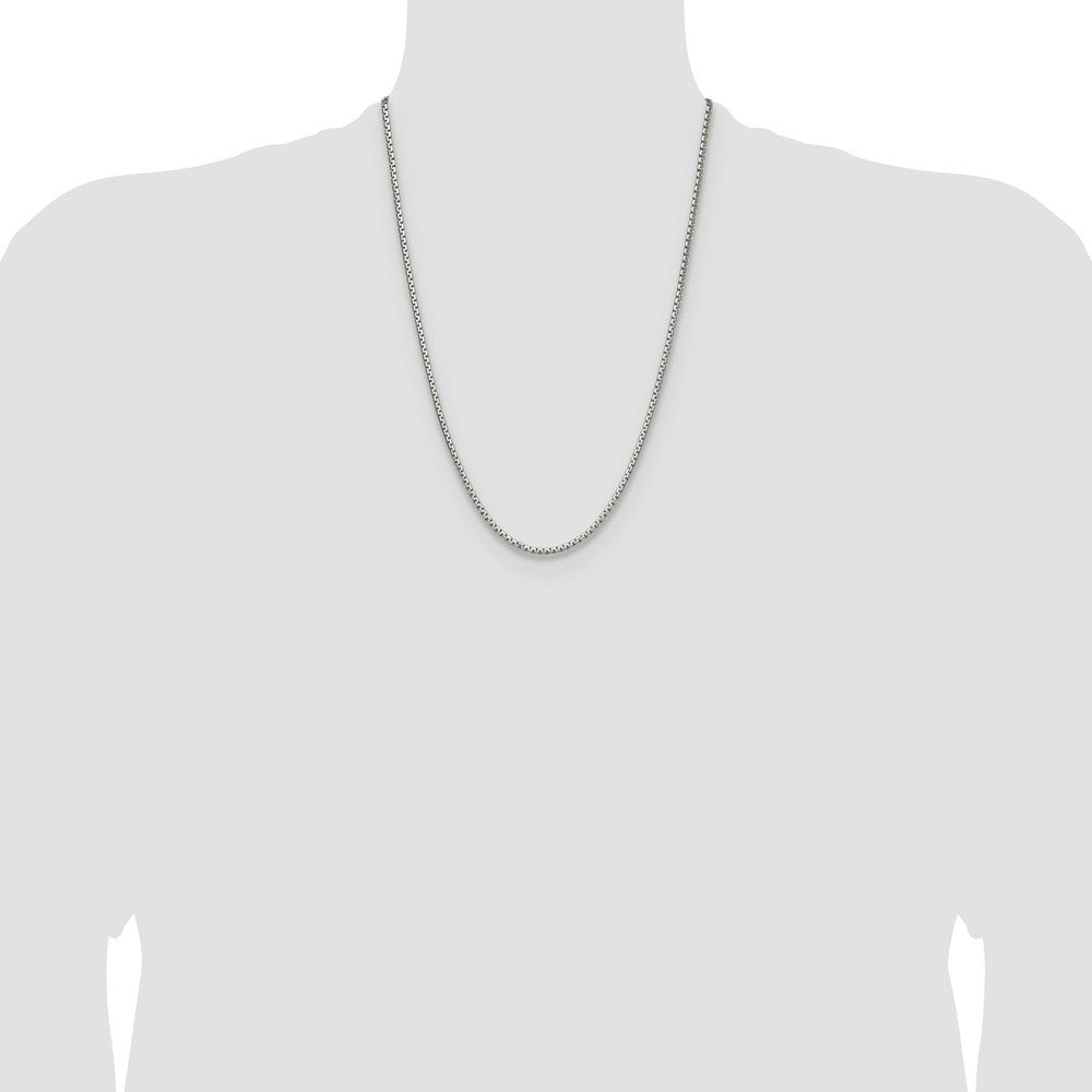 Stainless Steel Polished 3mm 24in Flat Box Chain