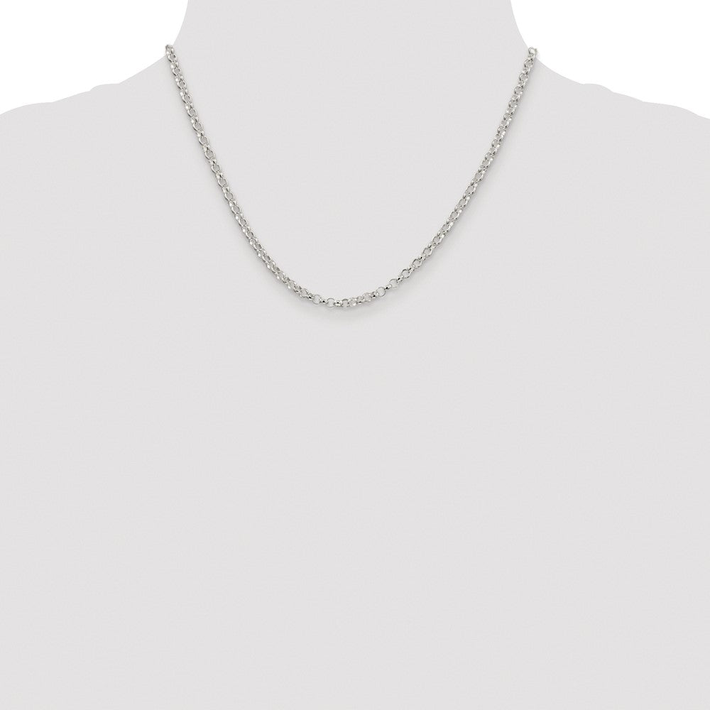 Sterling Silver Rhodium-plated 3.5mm Rolo Chain