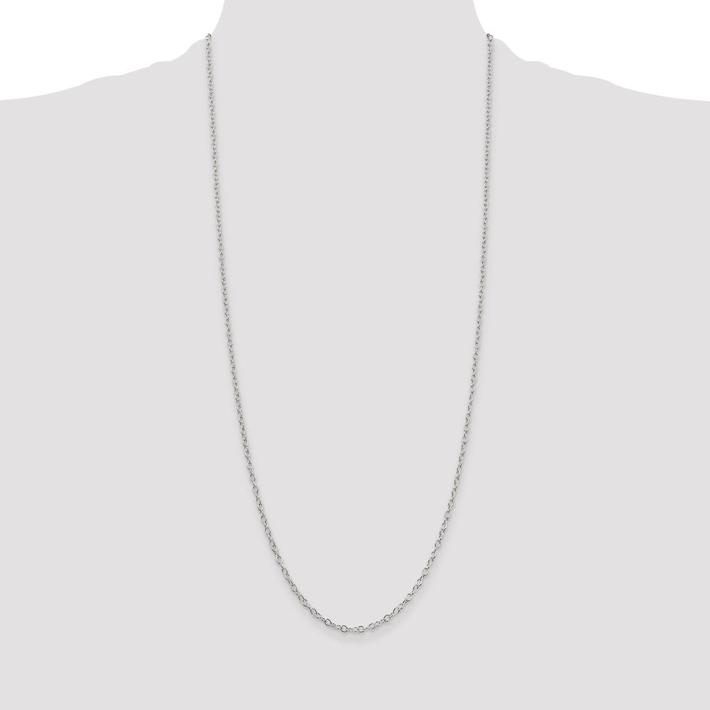 Sterling Silver 2.25mm Oval Cable Chain 30 Inches