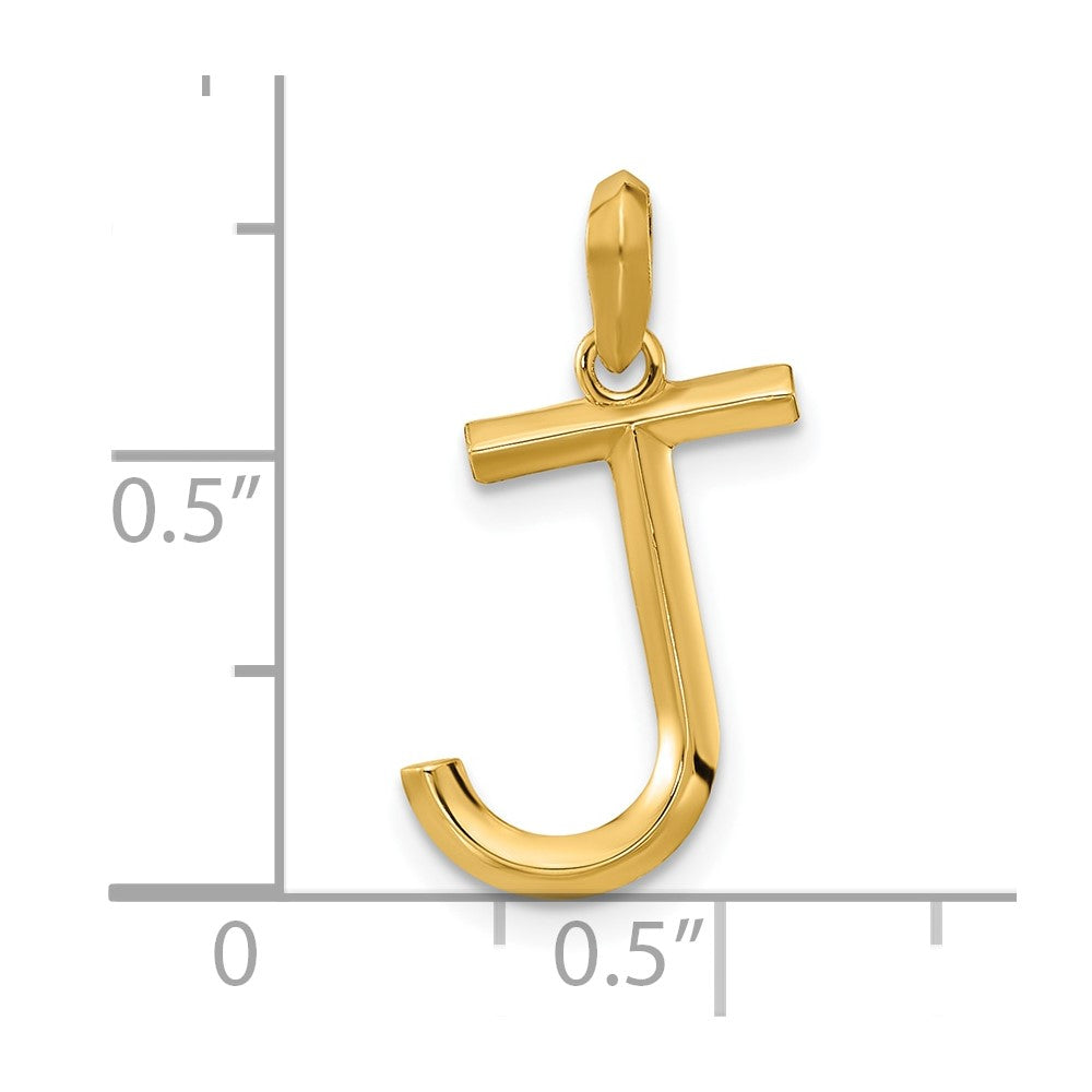 14k Yellow Gold Fancy Letter J