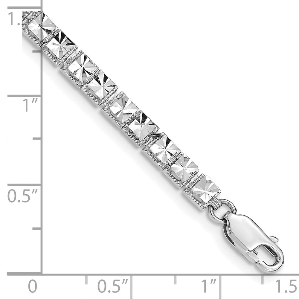 10K White Gold Diamond-Cut Bracelet