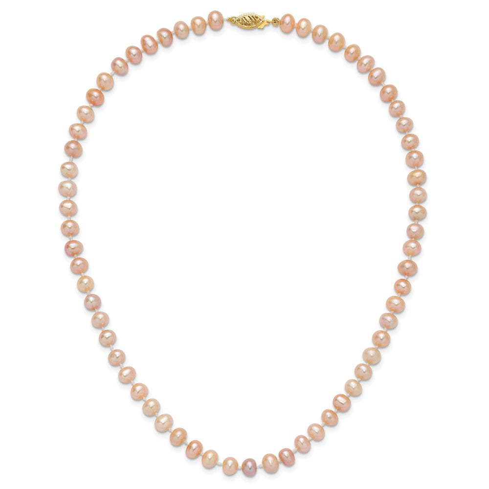 14k 6-7mm Pink Near-Round Freshwater Cultured Pearl 16 inch Necklace