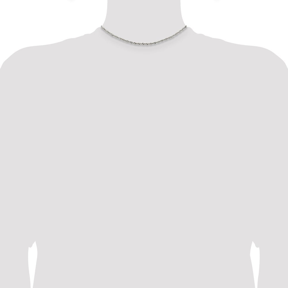 Sterling Silver 2mm Singapore Chain 14 Inches