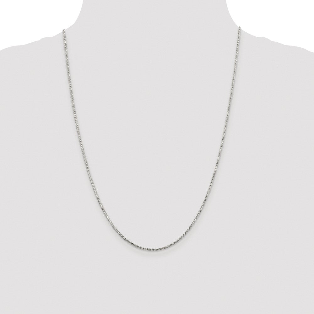 Sterling Silver Rhodium-plated 1.45mm Diamond-cut Round Spiga Chain