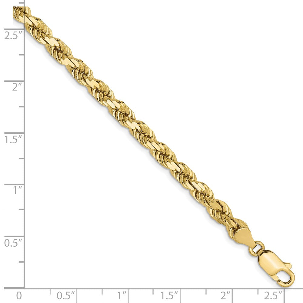 10K 4.5mm Diamond-Cut Rope Chain 8 inches
