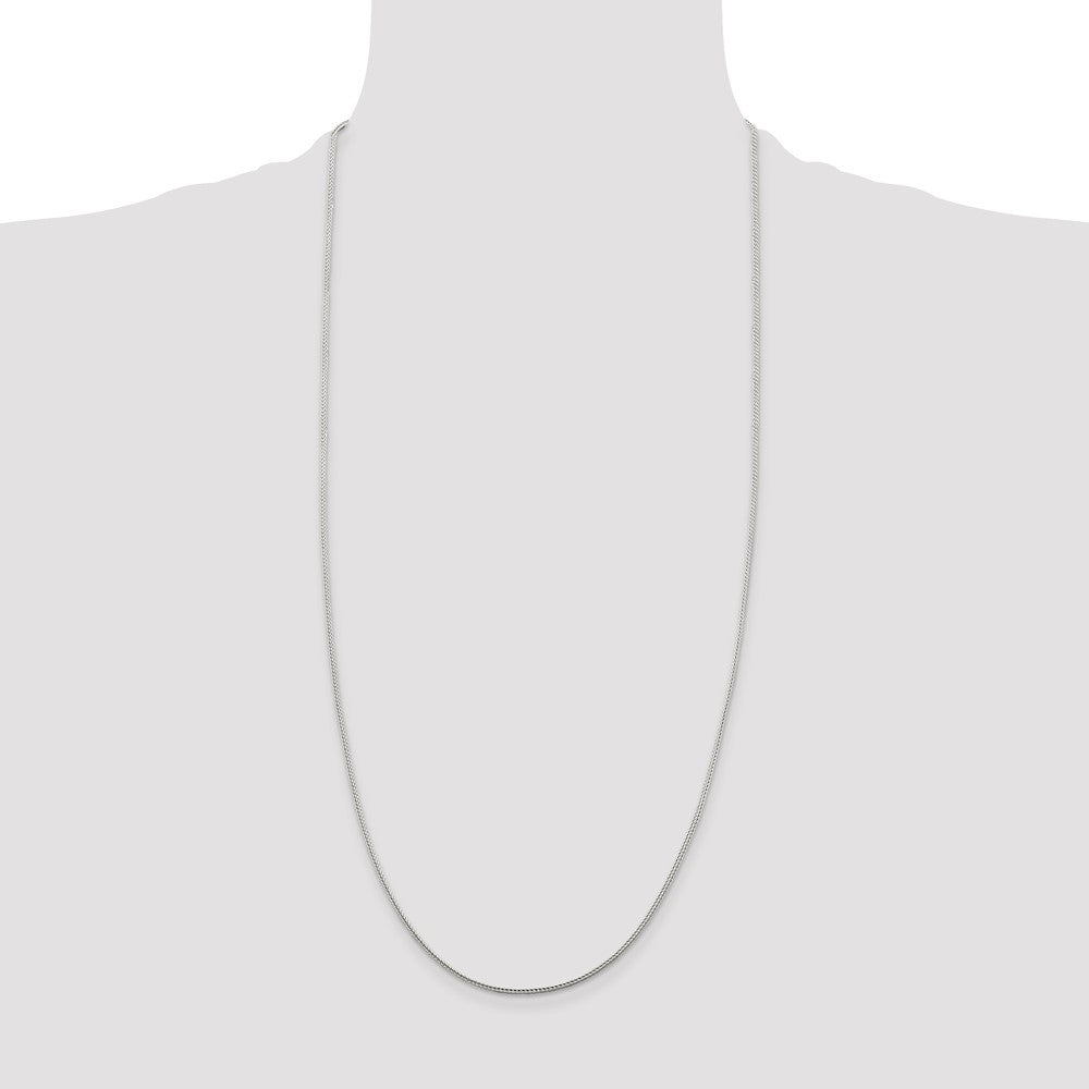 Sterling Silver 1.45mm Diamond-cut Round Franco Chain 30 Inches