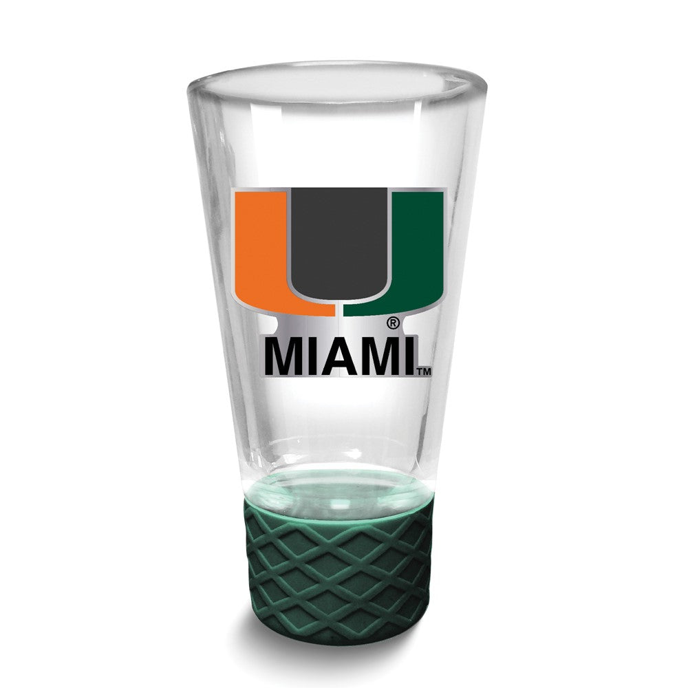 Collegiate University of Miami Collectors 4 oz. Shot Glass with Silicone Base