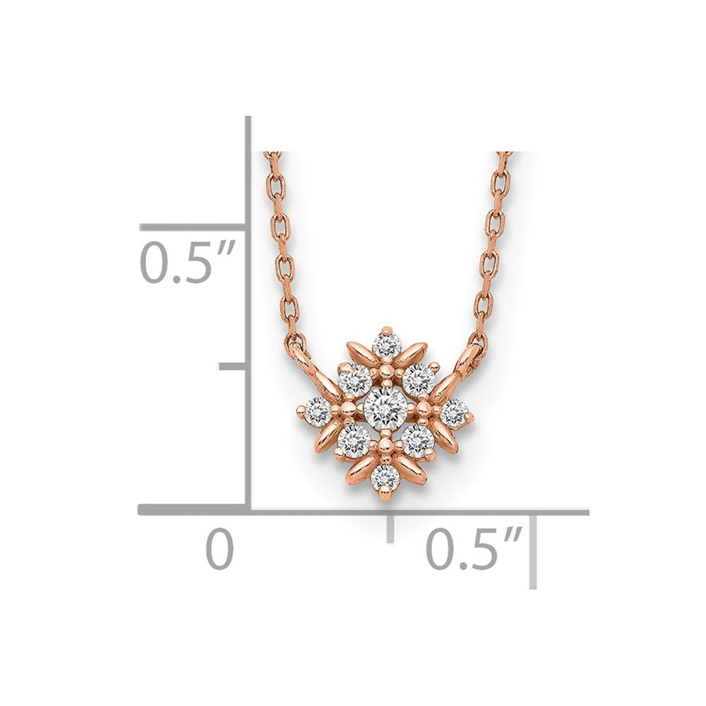 14K Rose Gold Fancy CZ w/1in ext. Necklace