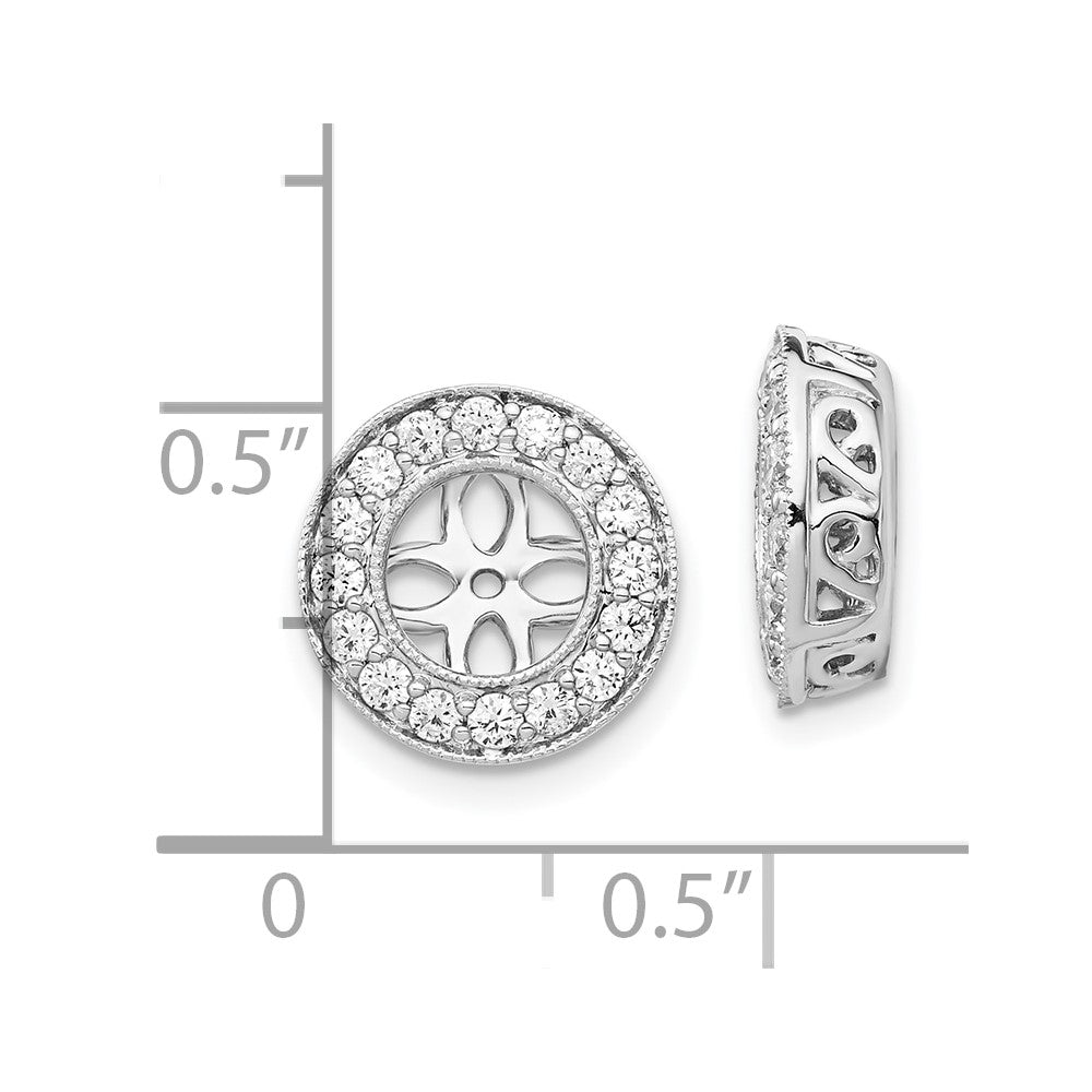 True Origin 14K White Gold 1/2 carat Lab Grown Diamond VS D E F for 5.5-6mm Studs Earring Jackets