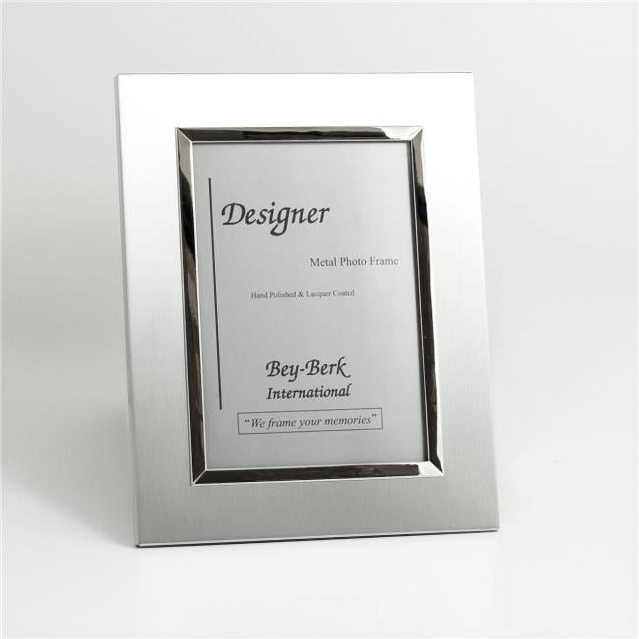 Bey-Berk International SF177-09 4 x 6 in. Brushed Metal Picture Frame with Easel Back - Silver, 8 x 6 x 0.25 in.