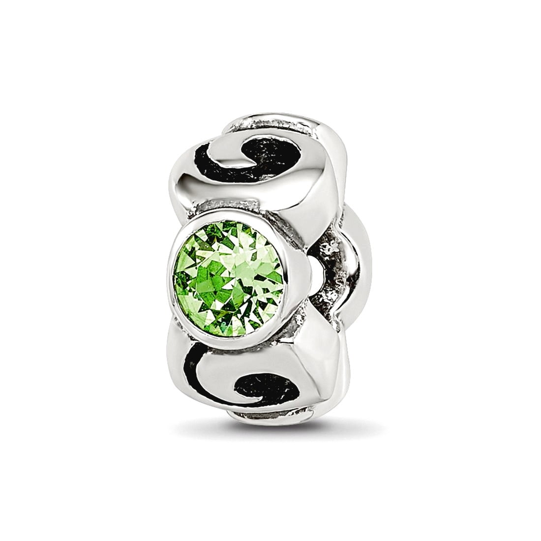 Sterling Silver Reflections August Green Preciosa Crystal Birthstone Bead