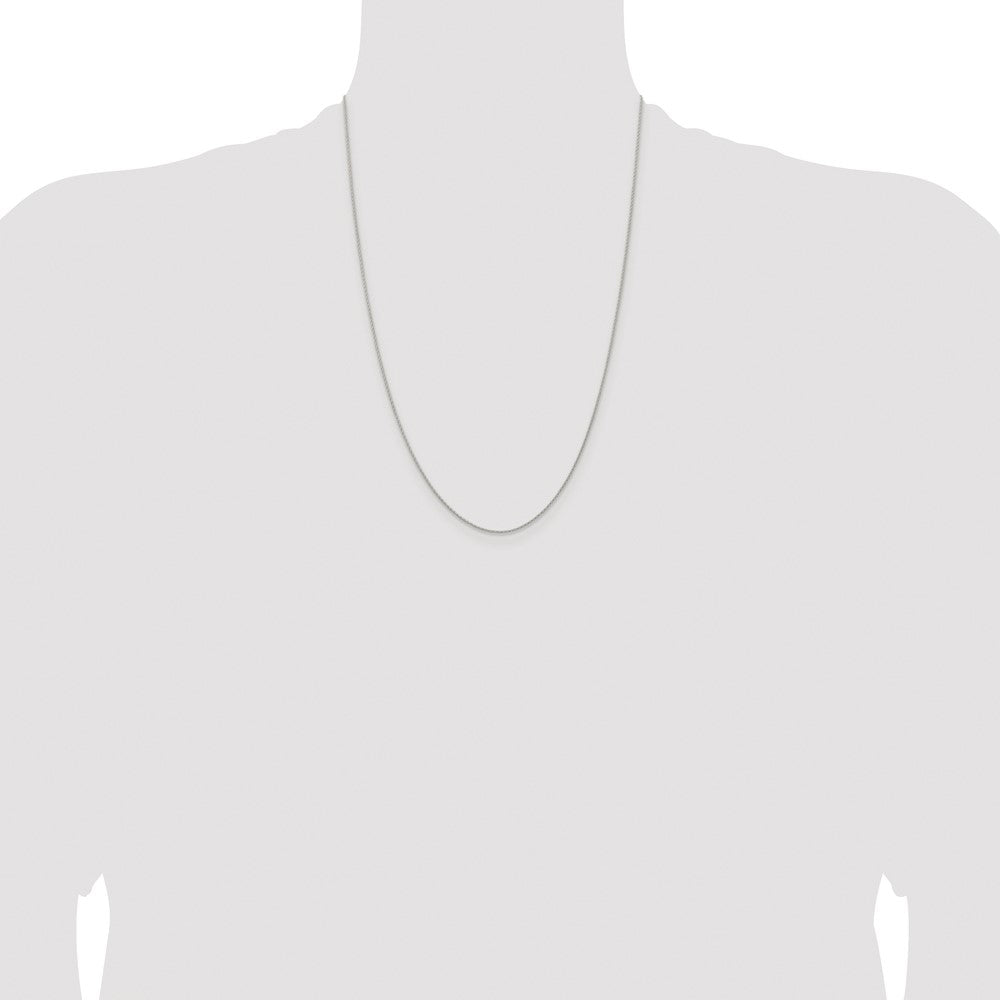 Sterling Silver Rhodium-plated .95mm Diamond-cut Round Spiga Chain