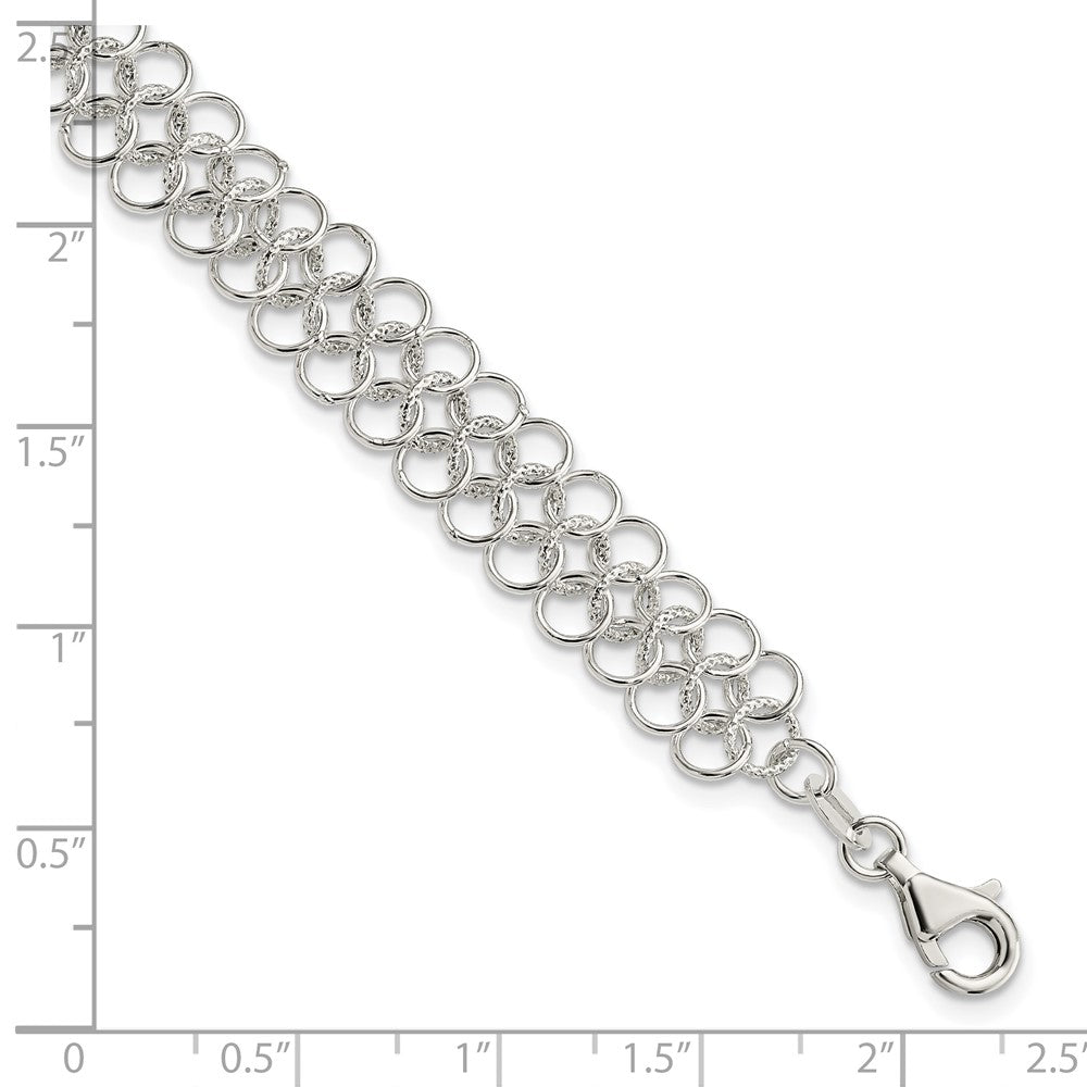 Sterling Silver Fancy Link Bracelet 7.5 inches