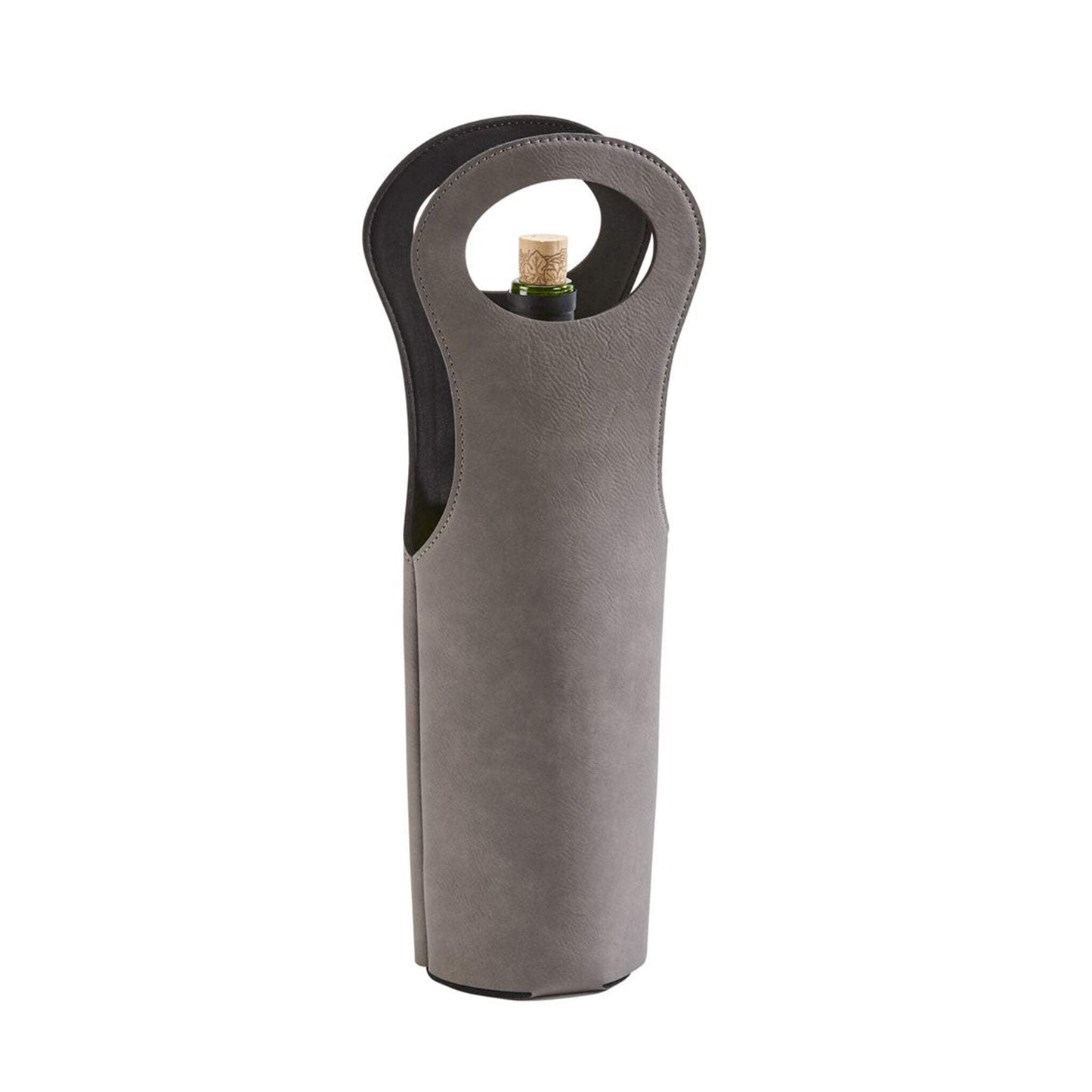 Creative Gifts International 002311 Leatherette Wine Holder, Grey