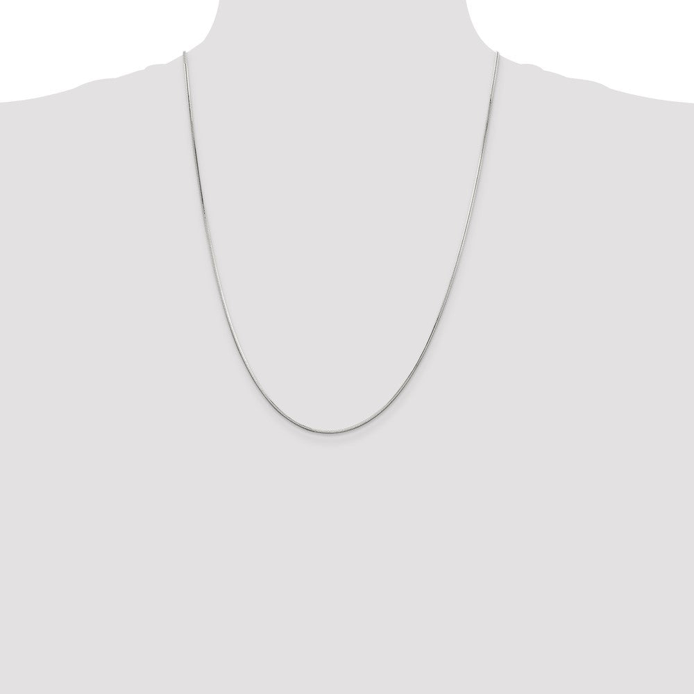 Sterling Silver 1.25mm Octagonal Snake Chain 24 Inches