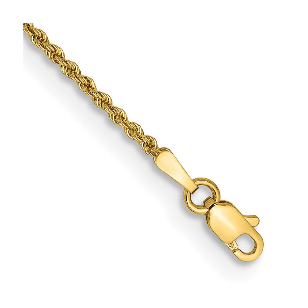 14K 6 inch 1.5mm Regular Rope with Lobster Clasp Chain 6 inches