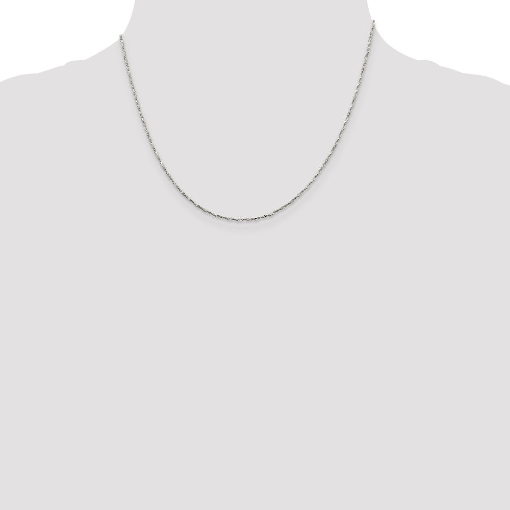 Sterling Silver 1.2mm Twisted Serpentine Chain 18 Inches