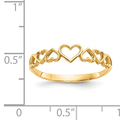 14k Hearts Ring Size 7