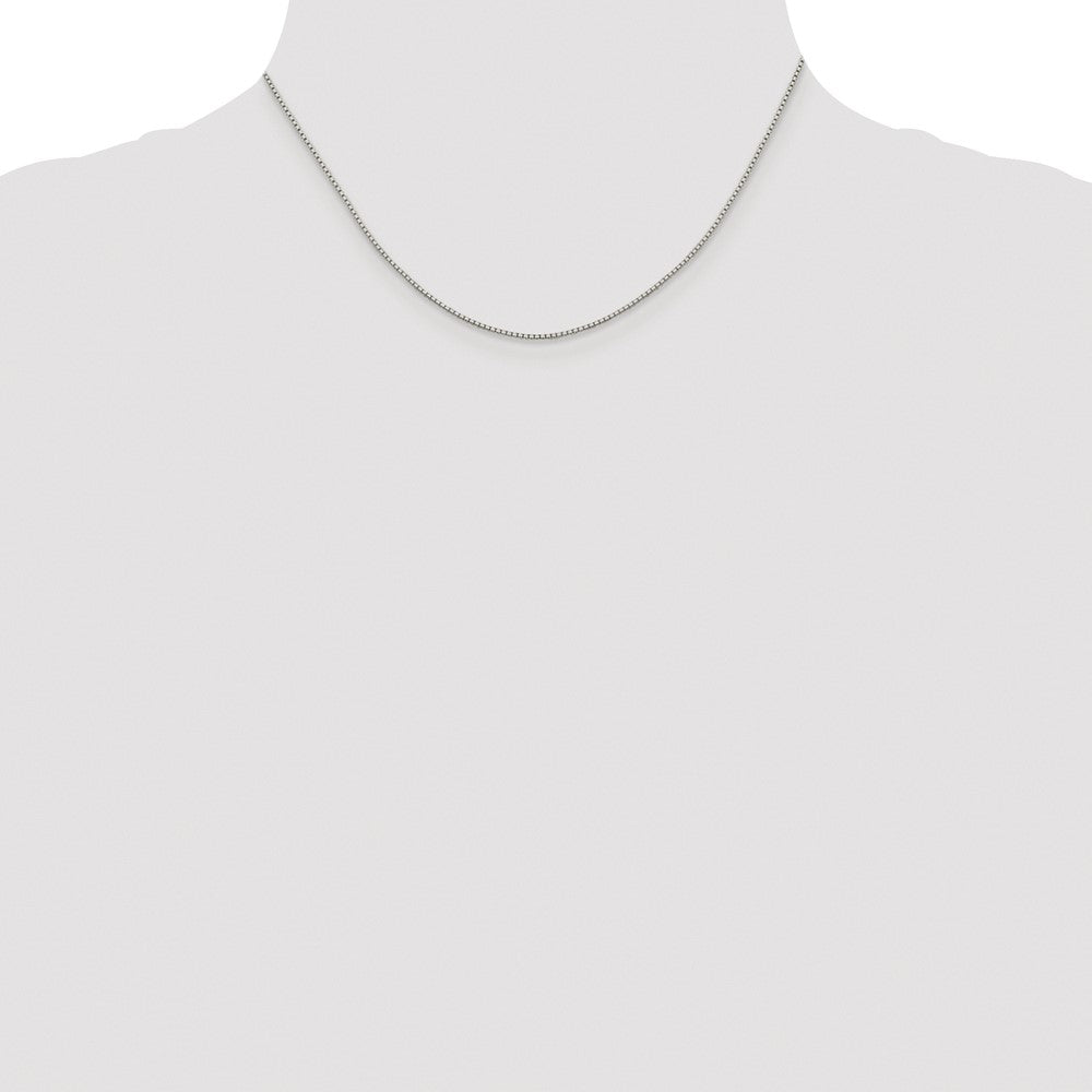 Sterling Silver Rhodium-plated 1.15mm 8 Sided Diamond-cut Box Chain