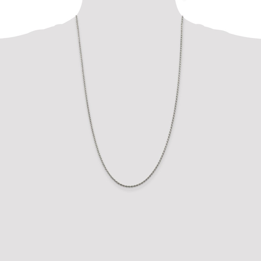 Sterling Silver 1.85mm Diamond-cut Rope Chain 26 Inches