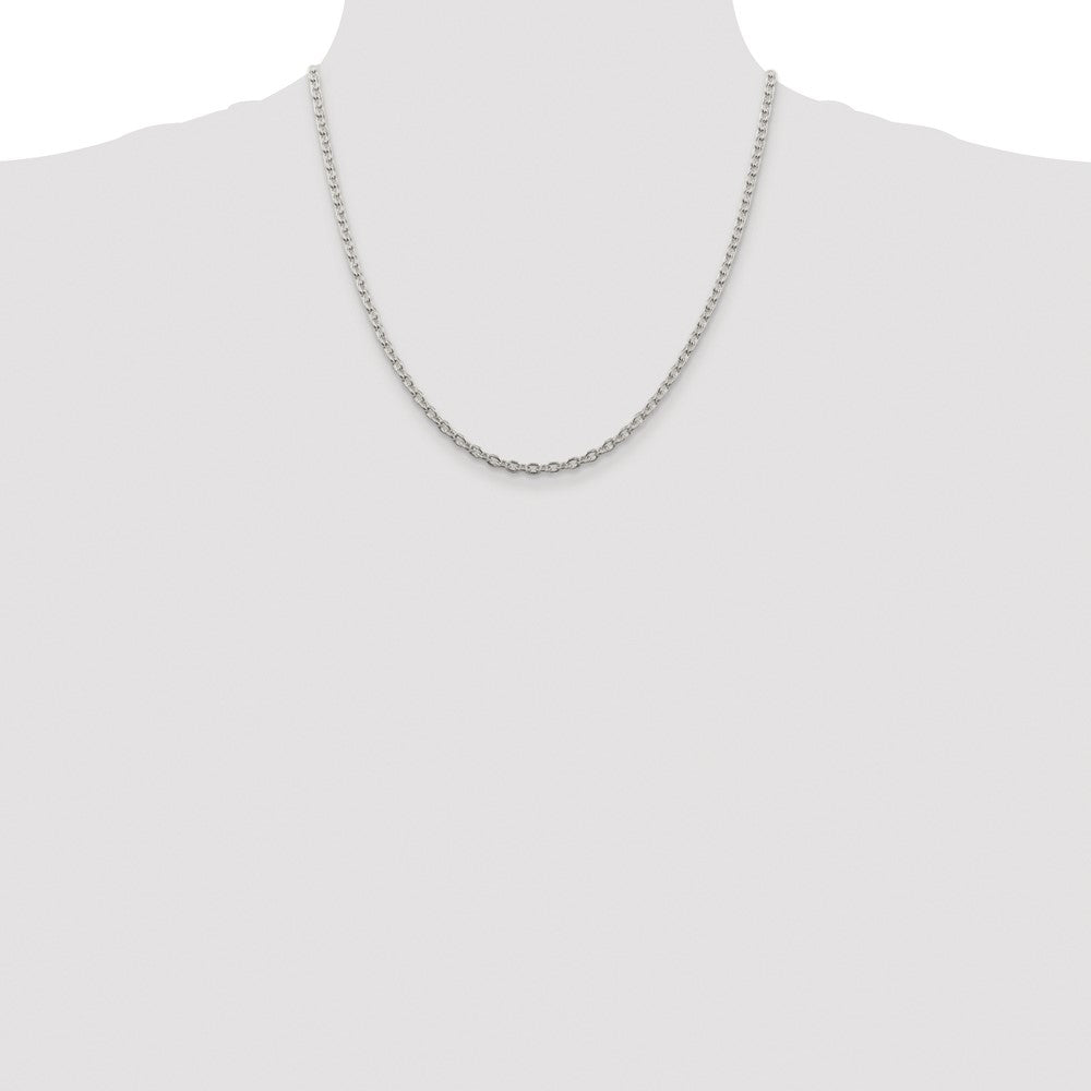 Sterling Silver Rhodium-plated 3.5mm Cable Chain