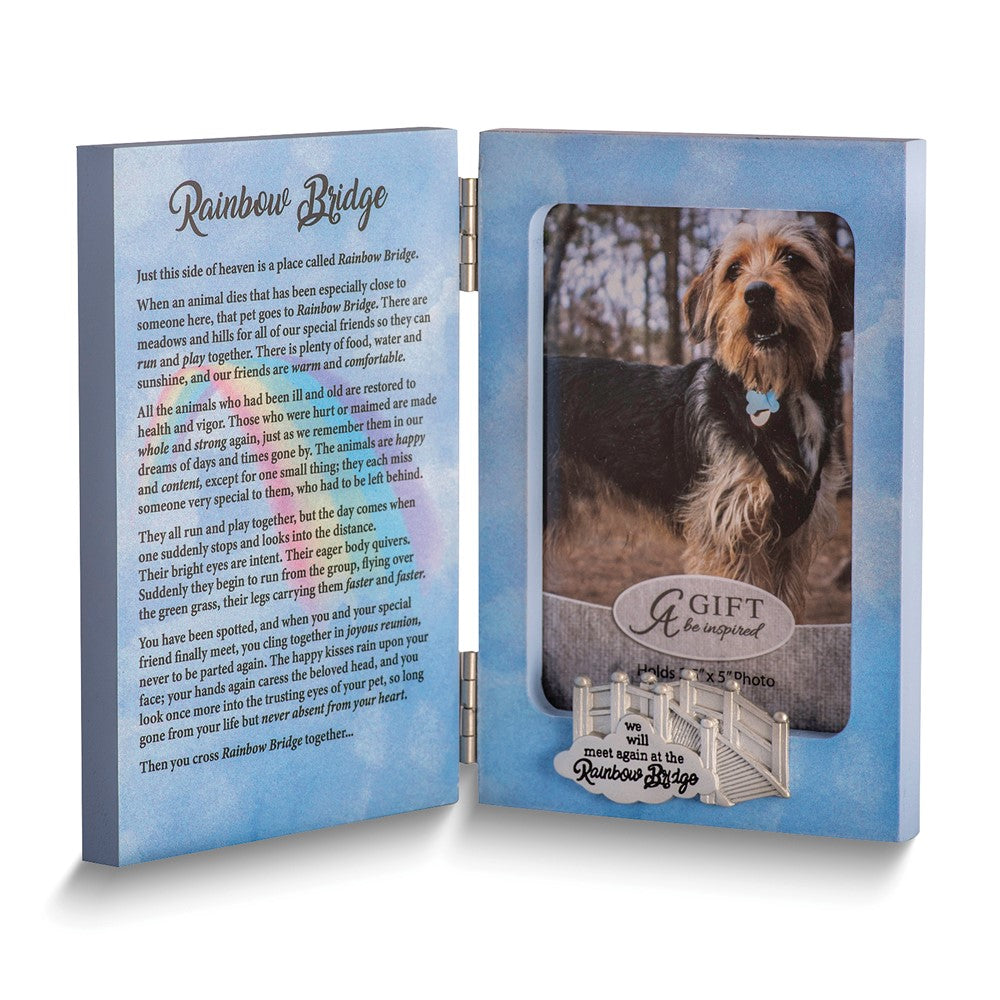 RAINBOW BRIDGE Wooden Memorial Hinged 3.5x5 Photo Frame