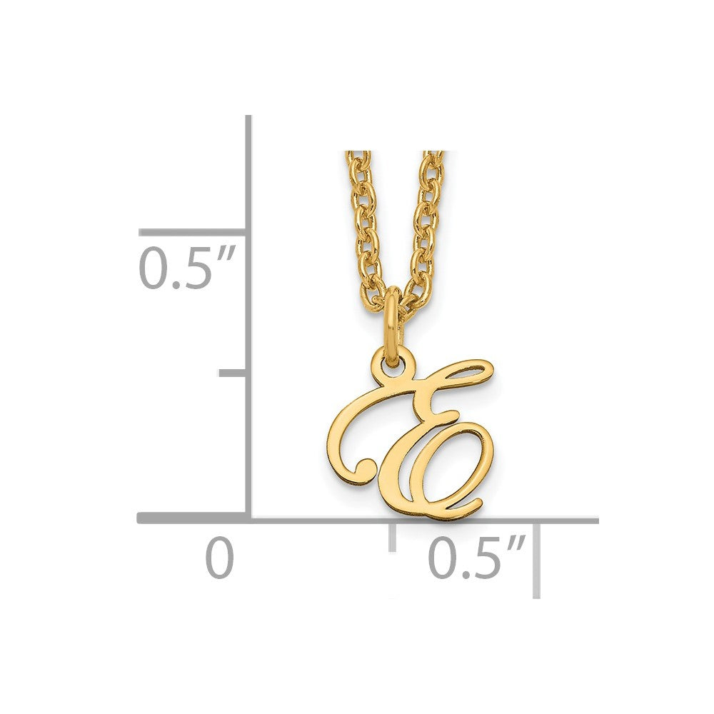 Sterling Silver Gold-plated Letter E Initial Necklace