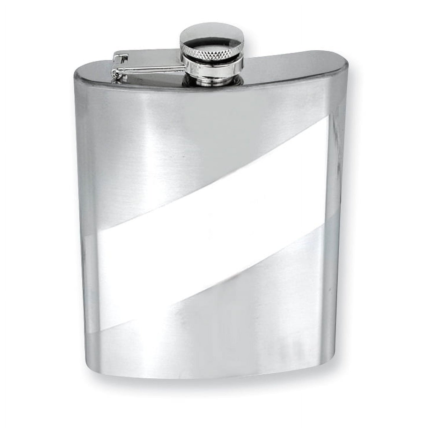 Polished and Brushed Stainless Steel 8oz Hip Flask GP2724