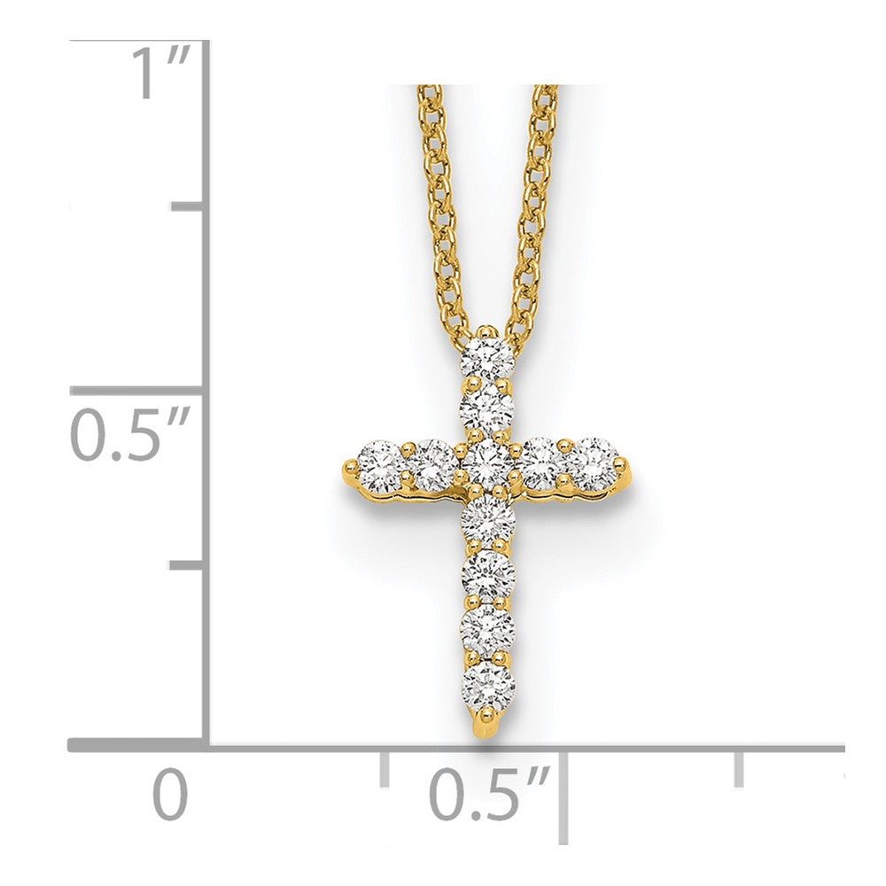 True Origin 14k 1/4 carat Lab Grown Diamond VS DEF 18 inch Cross Pendant Necklace