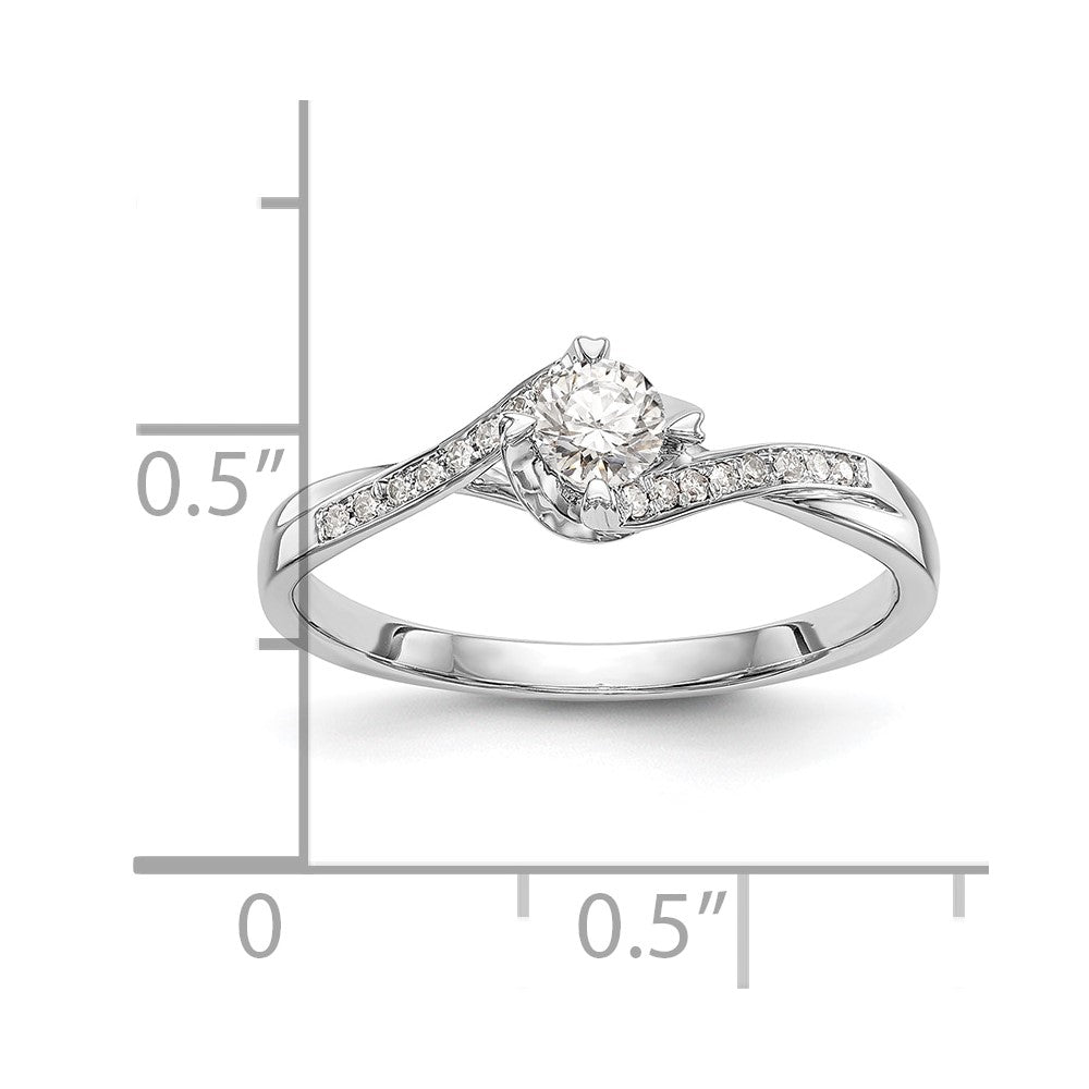 First Promise 10k White Gold 1/3 carat Lab Grown Diamond VS/SI+ G+ Complete Petite Engagement Ring