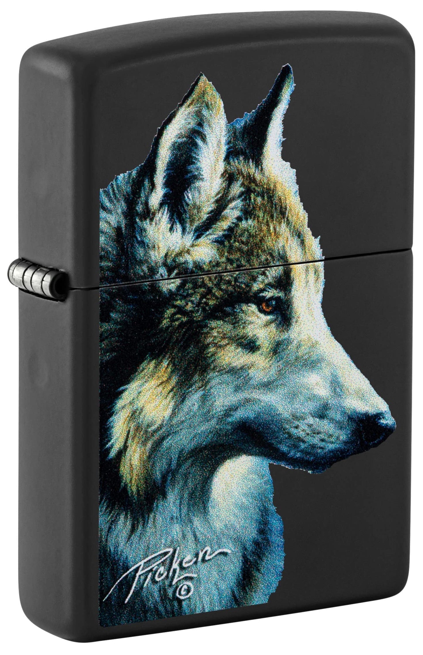 Zippo Lighter - Personalized Custom Message Engraved on Backside Animal Design Windproof Lighter (Linda Pickens Wolf 48598)