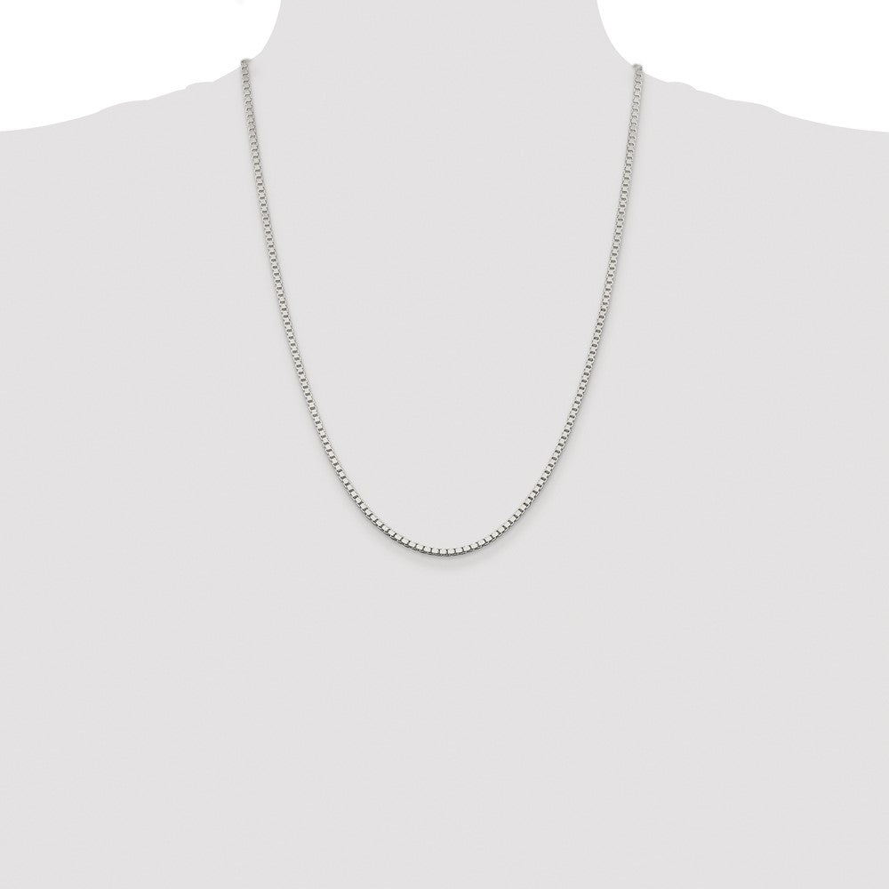 Sterling Silver Rhodium-plated 2.5mm Box Chain